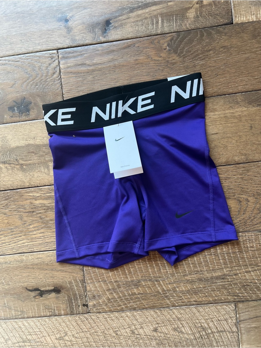 Nike Purple Compression Shorts with Black Branded Waistband